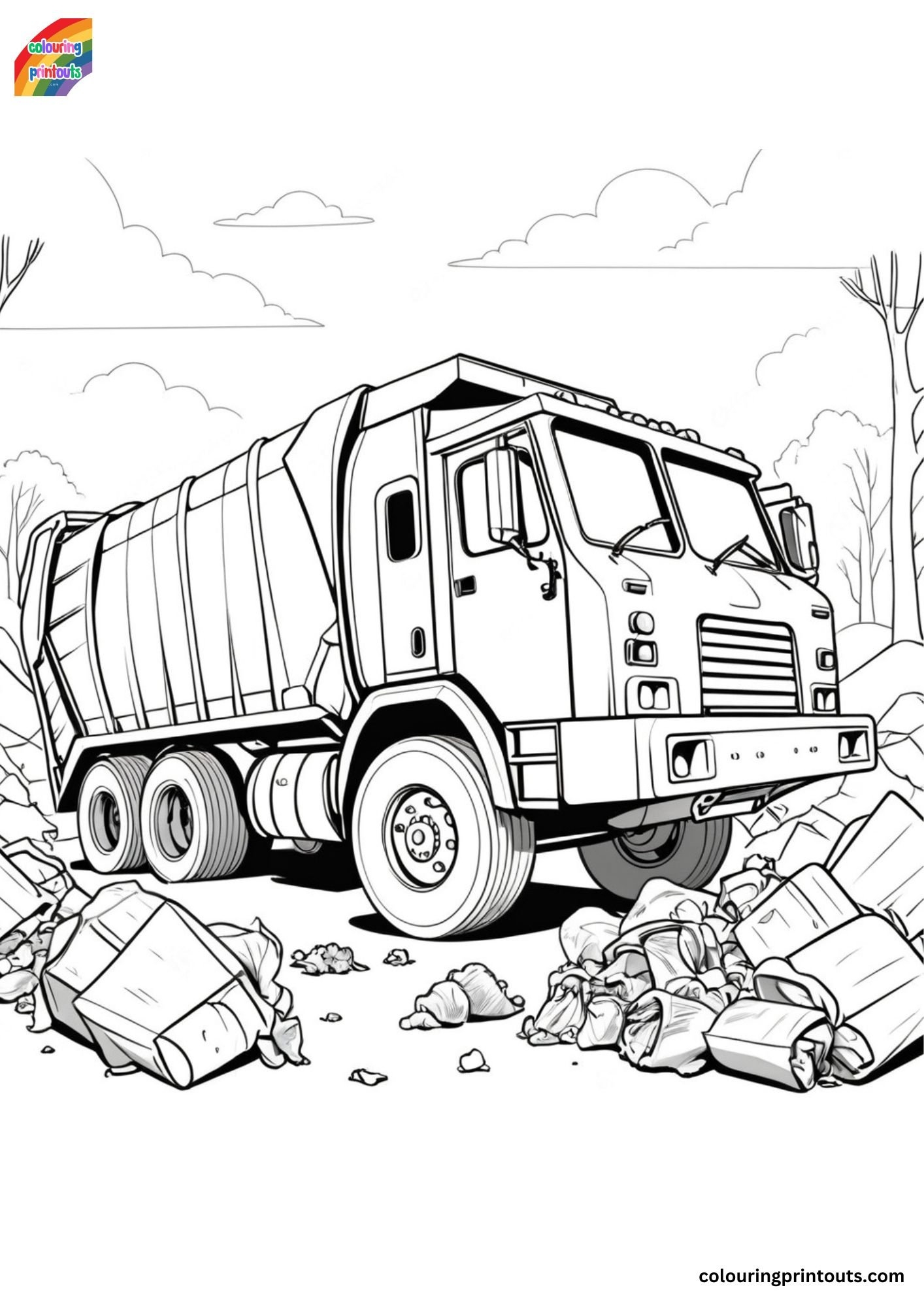 garbage truck coloring pages
