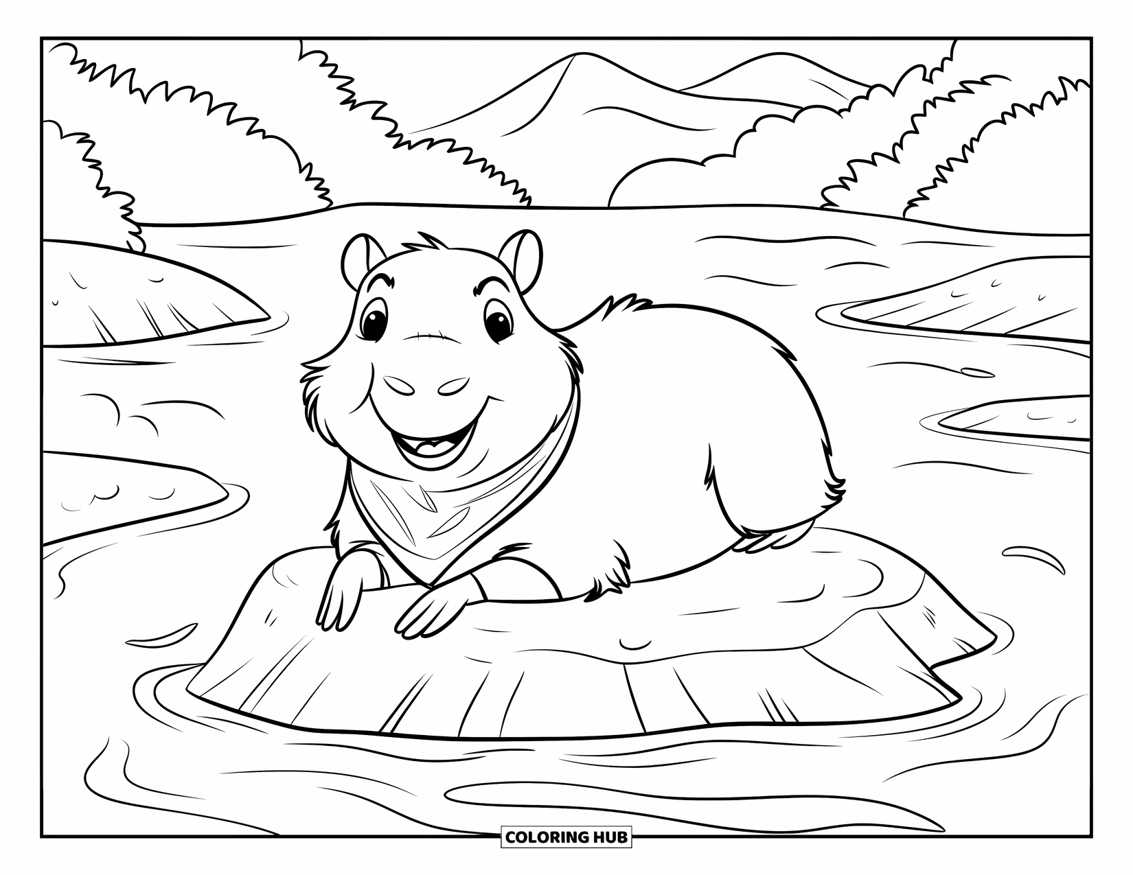 capybara coloring pages capybara coloring pages
