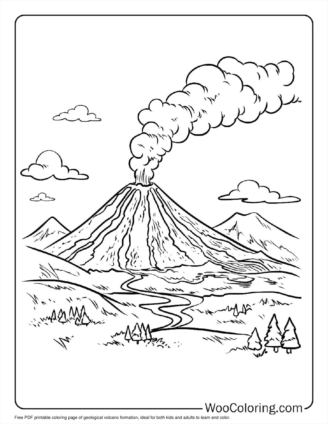 volcano coloring pages volcano coloring pages