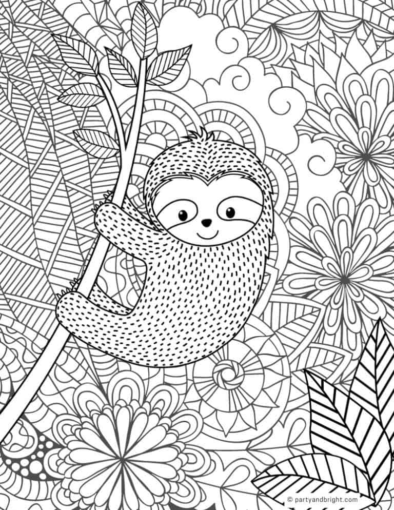 sloth coloring pages sloth coloring pages