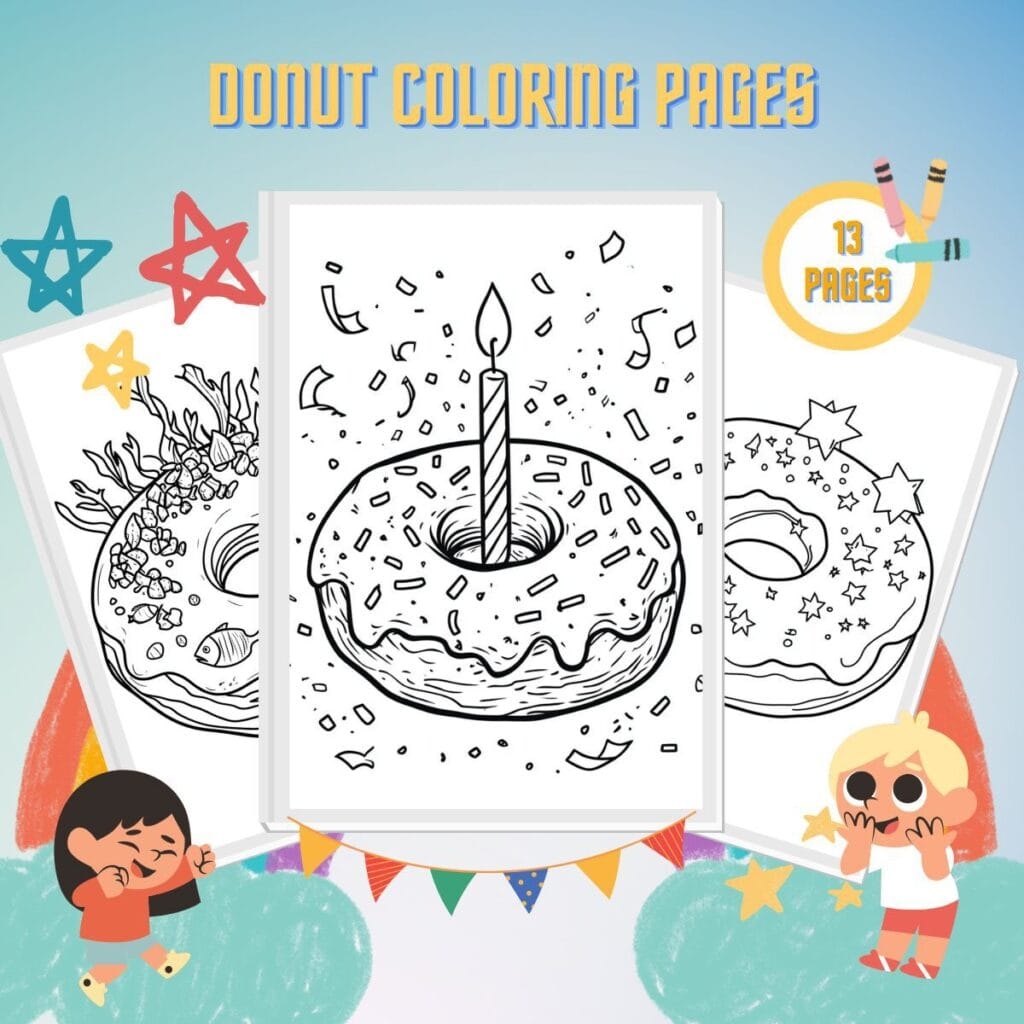 14 Donut Coloring Pages Free Printable PDFs