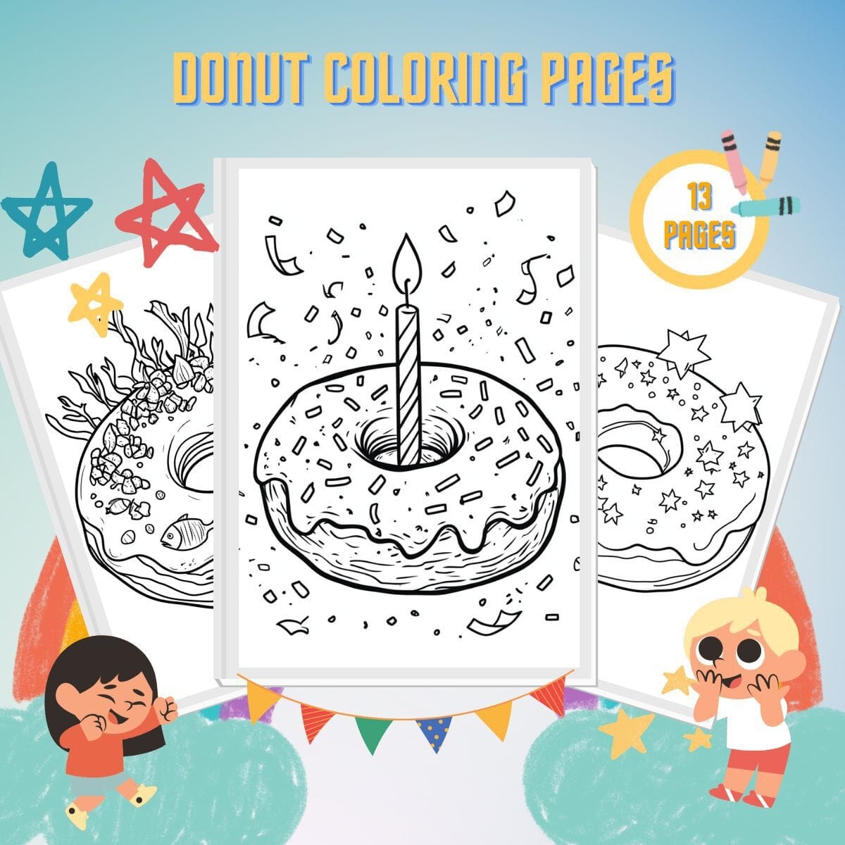 14 Donut Coloring Pages Free Printable PDFs