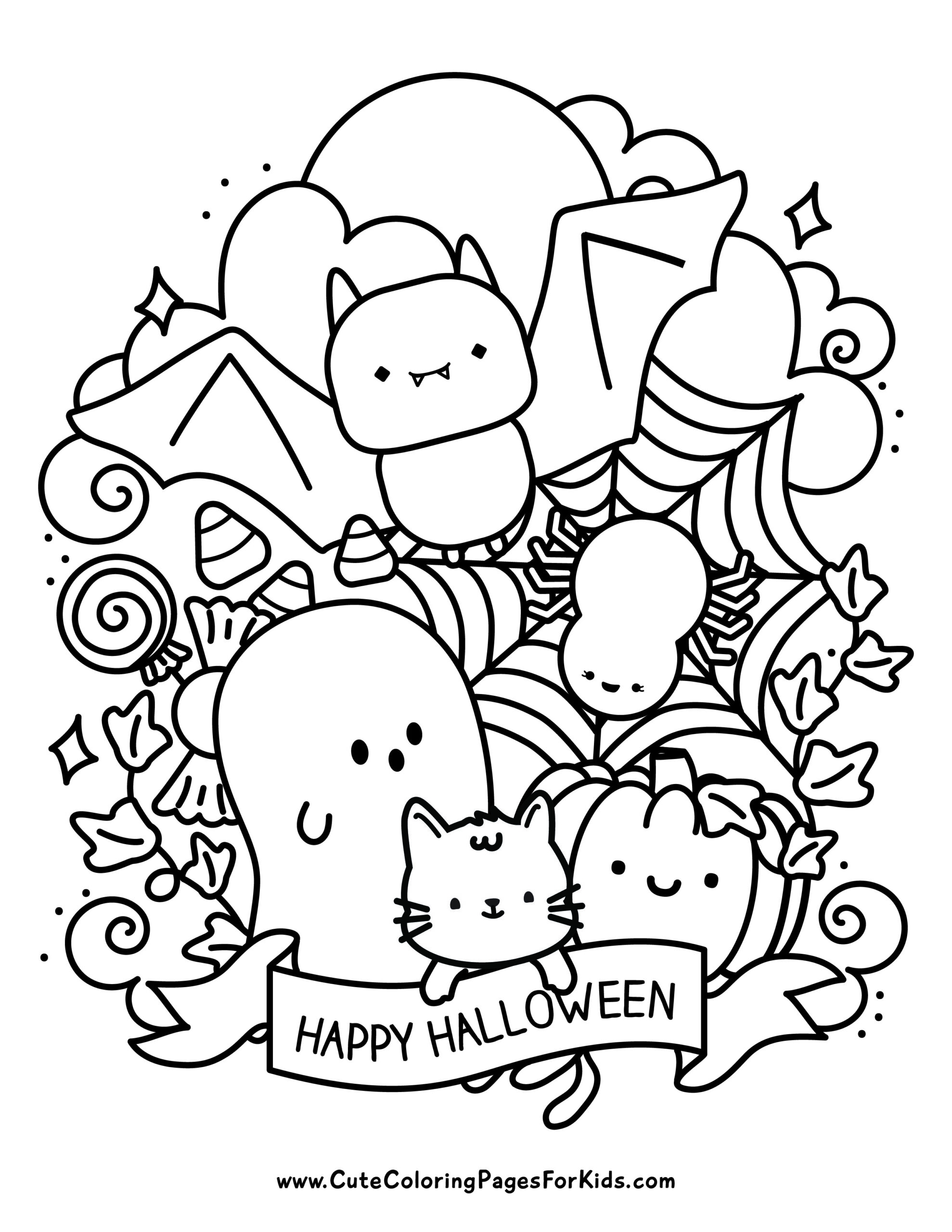 18 Cute Halloween Coloring Pages Free Printable PDFs Cute Coloring 18 Cute Halloween Coloring Pages Free Printable PDFs Cute Coloring