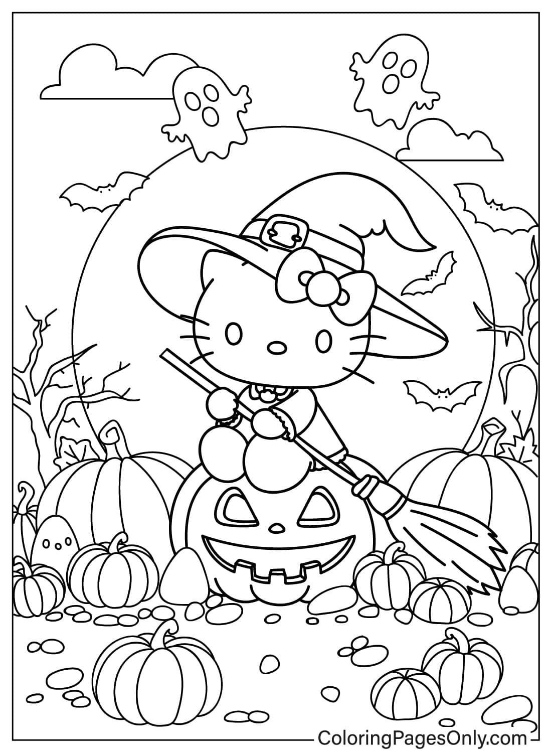 20 Halloween Hello Kitty Coloring Pages Free Printable PDF Online 