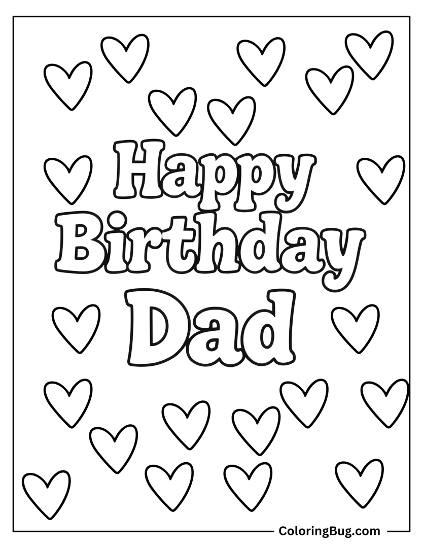 20 Happy Birthday Dad Coloring Pages Free Printable PDFs 20 Happy Birthday Dad Coloring Pages Free Printable PDFs