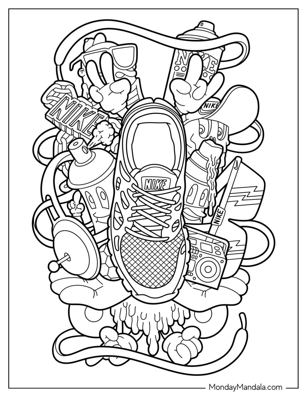 20 Nike Coloring Pages Free PDF Printables 