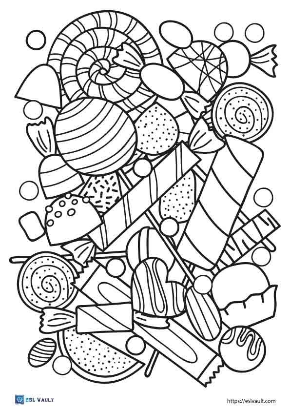 23 Free Candy Coloring Pages Printable PDF ESL Vault 23 Free Candy Coloring Pages Printable PDF ESL Vault
