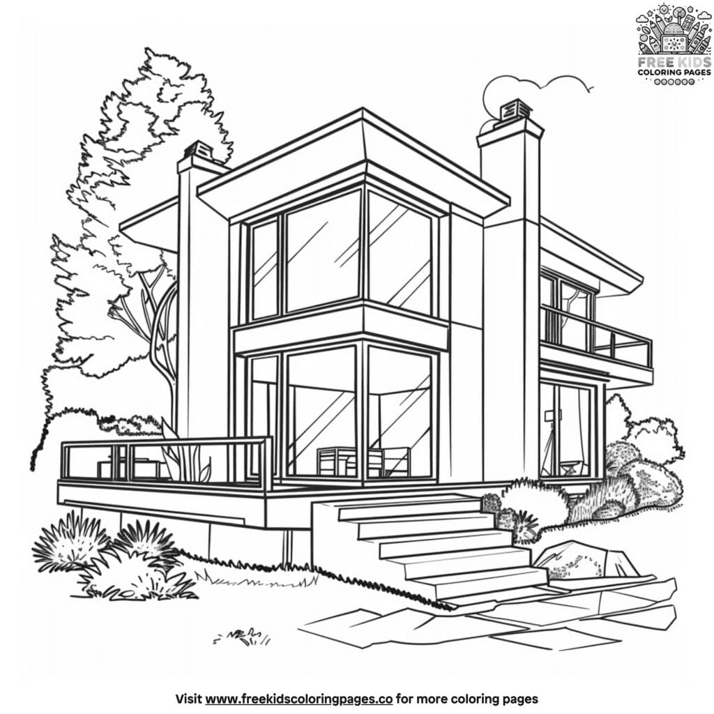 coloring pages a house