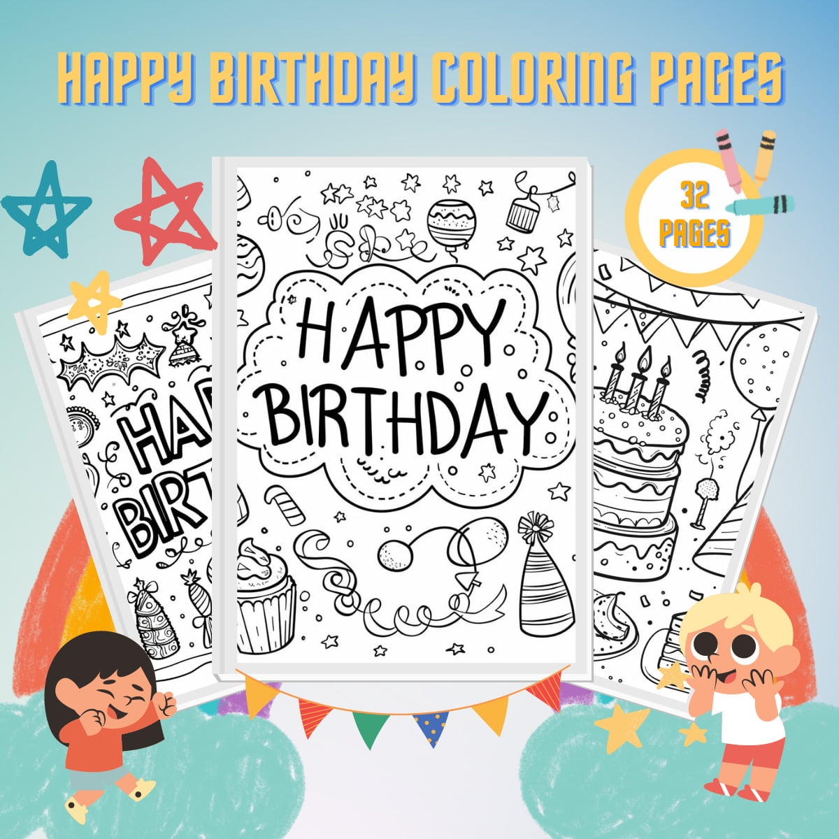 33 Happy Birthday Coloring Pages Free PDF Printables
