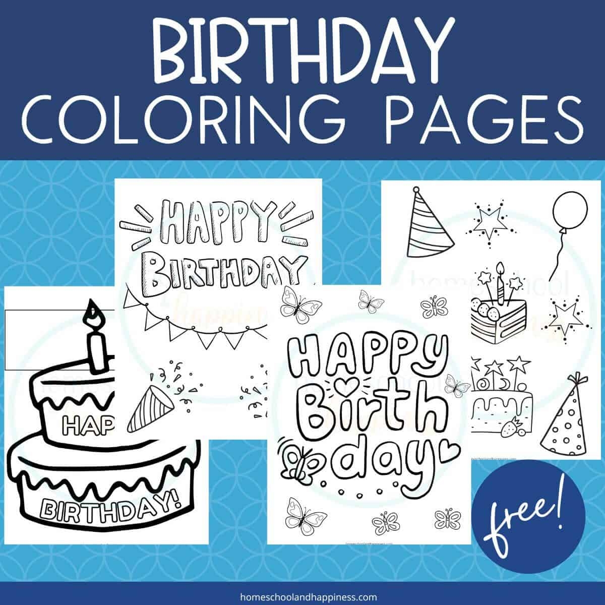 happy birthday coloring pages printable