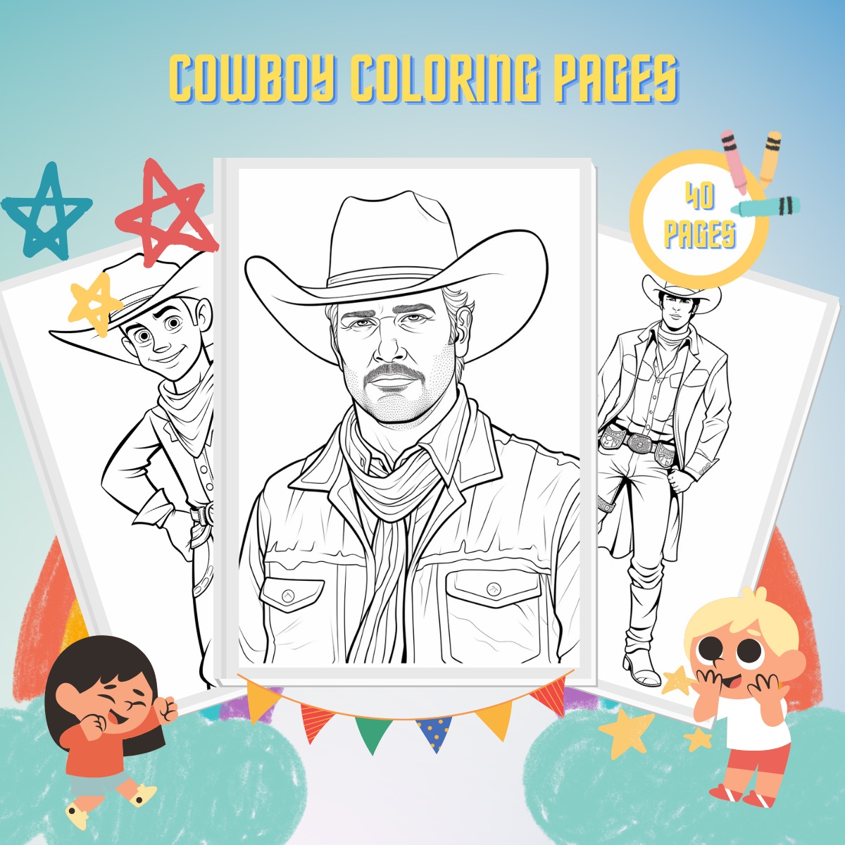 40 Cowboy Coloring Pages Free Printable Wild West Fun