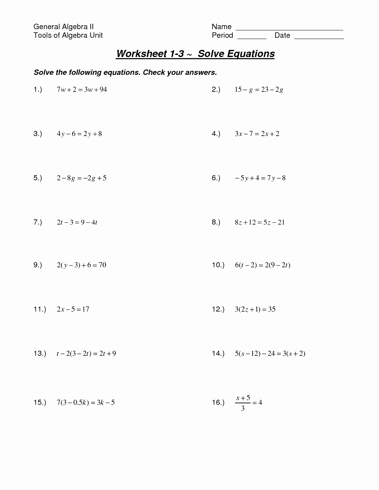 47 Solve Two Step Equations Worksheet Chessmuseum Template Library 47 Solve Two Step Equations Worksheet Chessmuseum Template Library