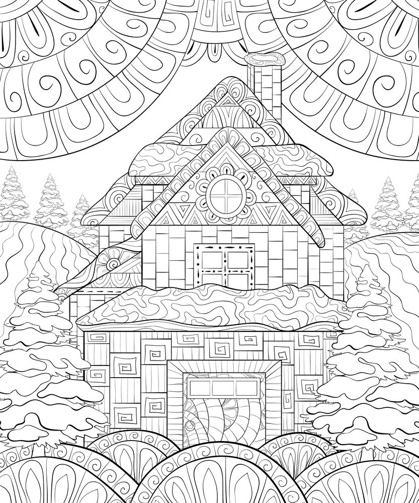 Adult Coloring Pages Winter Landscapes Book For Kids Adult Coloring Pages Winter Landscapes Book For Kids