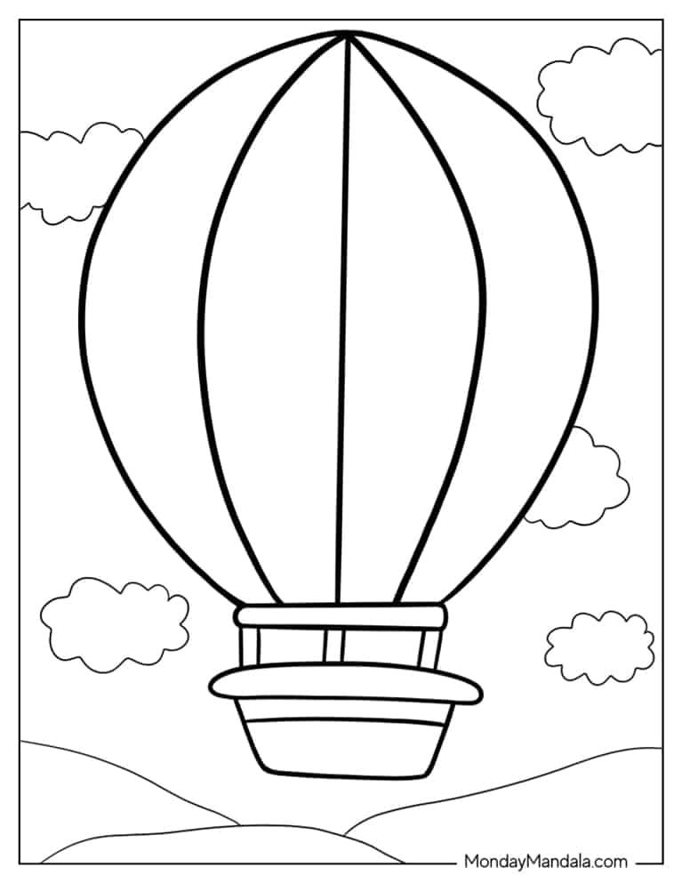 coloring pages of hot air balloons coloring pages of hot air balloons