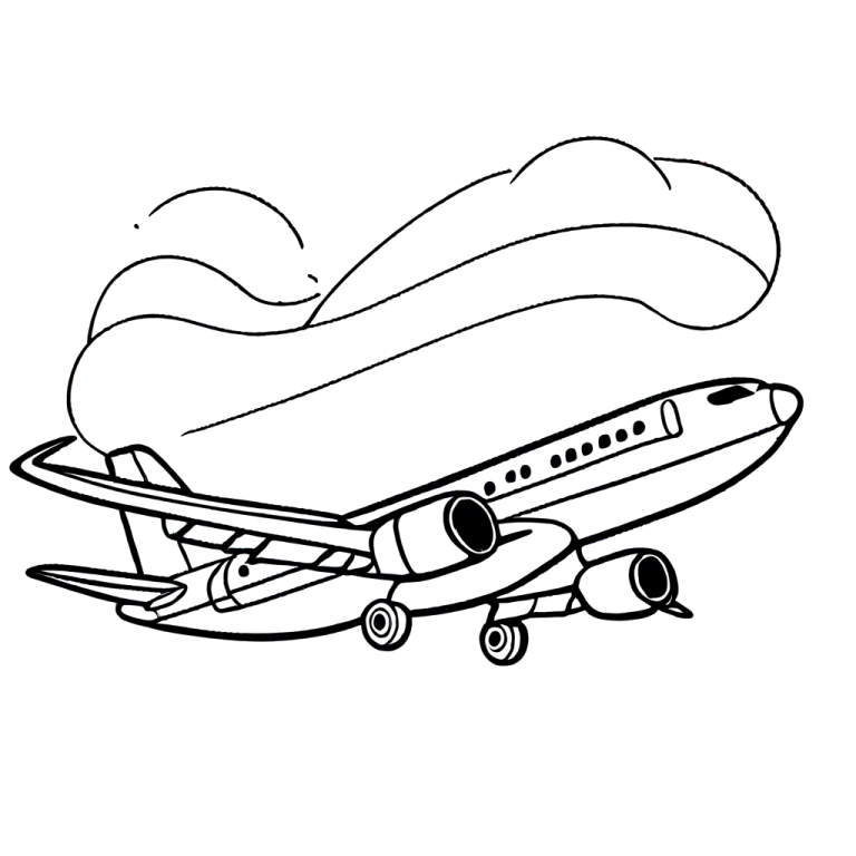 Airplane Coloring Page Lulu Pages