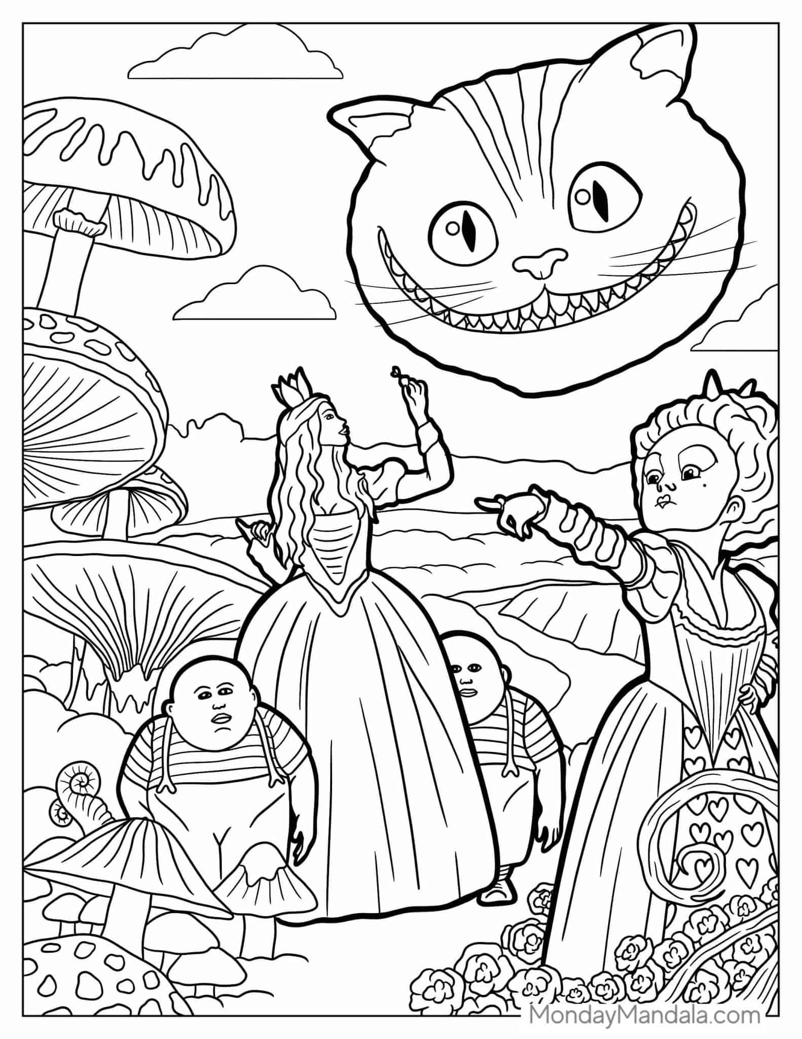 Alice Wonderland Coloring Pages