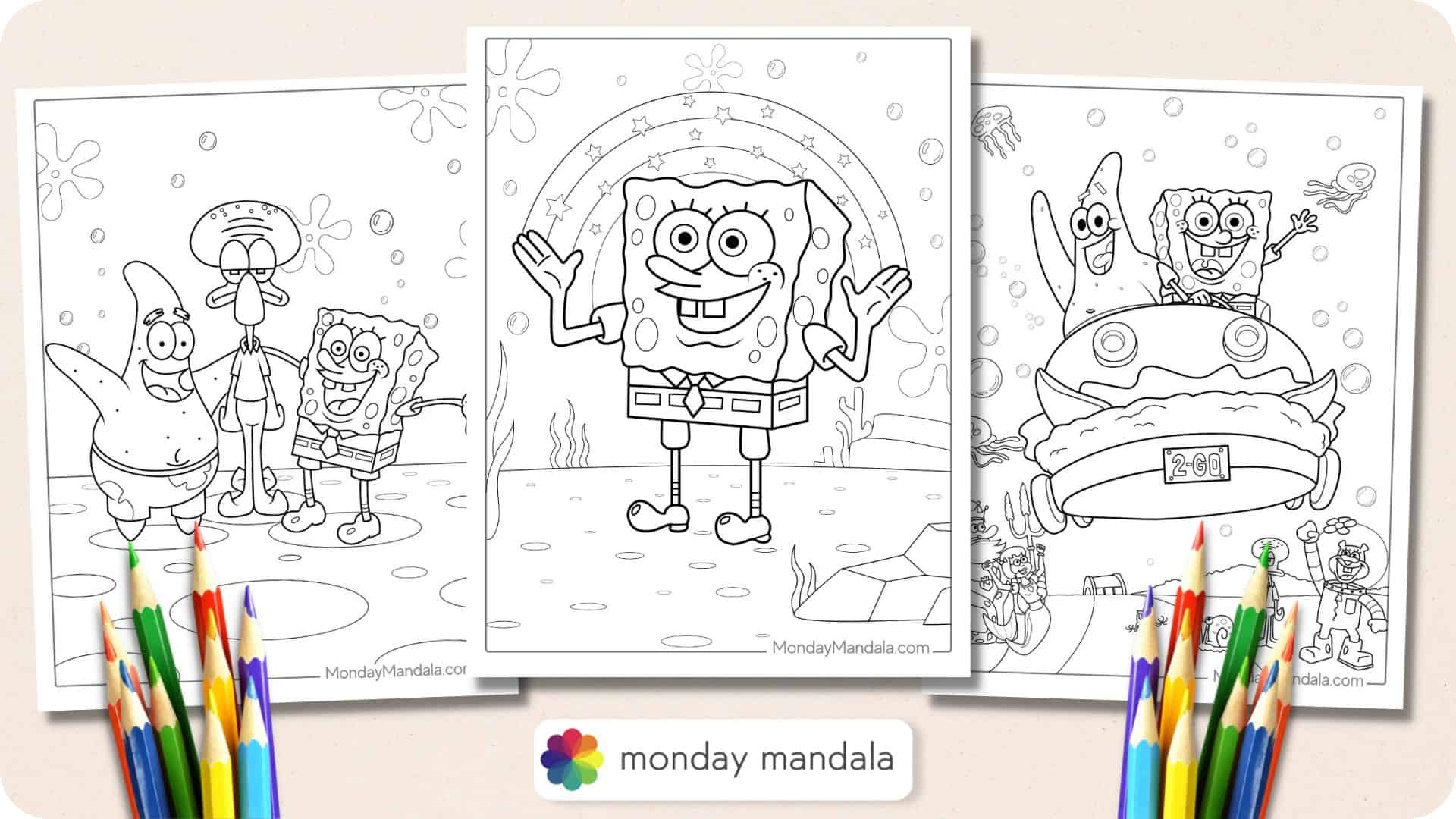 All Spongebob Characters Coloring Pages 2025