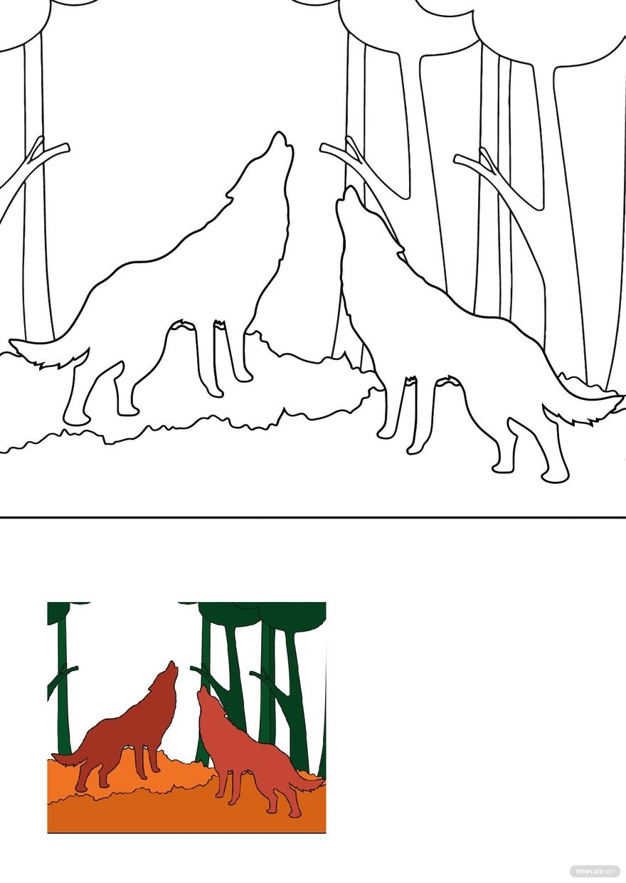 wolves coloring pages