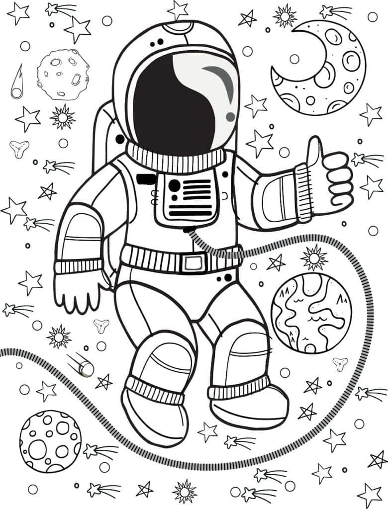 astronaut coloring page