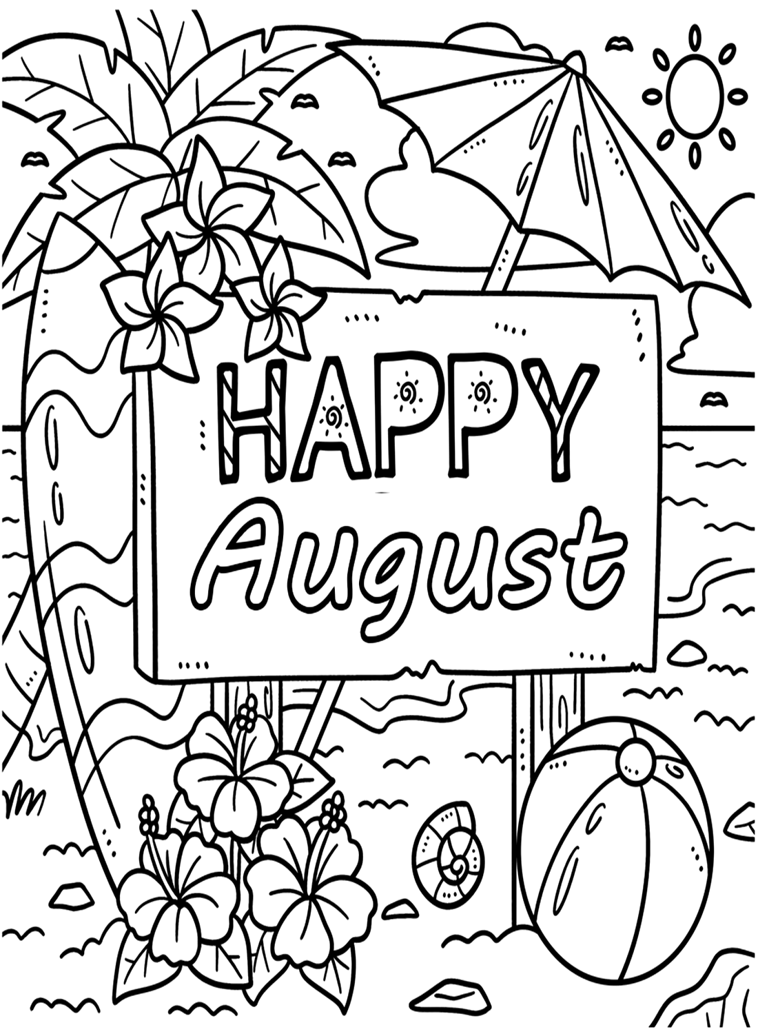 August Coloring Pages