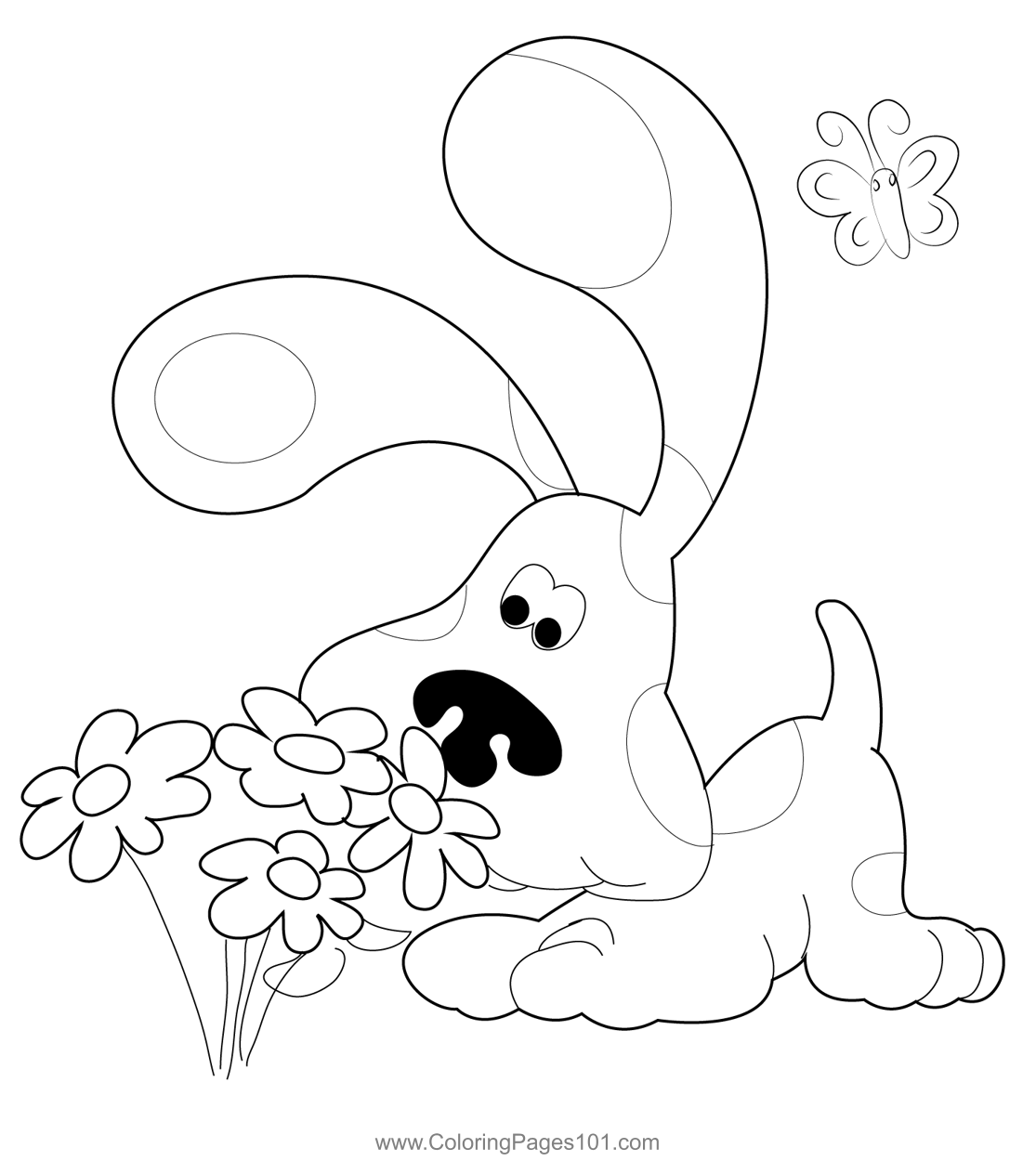 Baby Blues Clues Smelling Flower Coloring Page For Kids Free Blue 39 s Baby Blues Clues Smelling Flower Coloring Page For Kids Free Blue 39 s