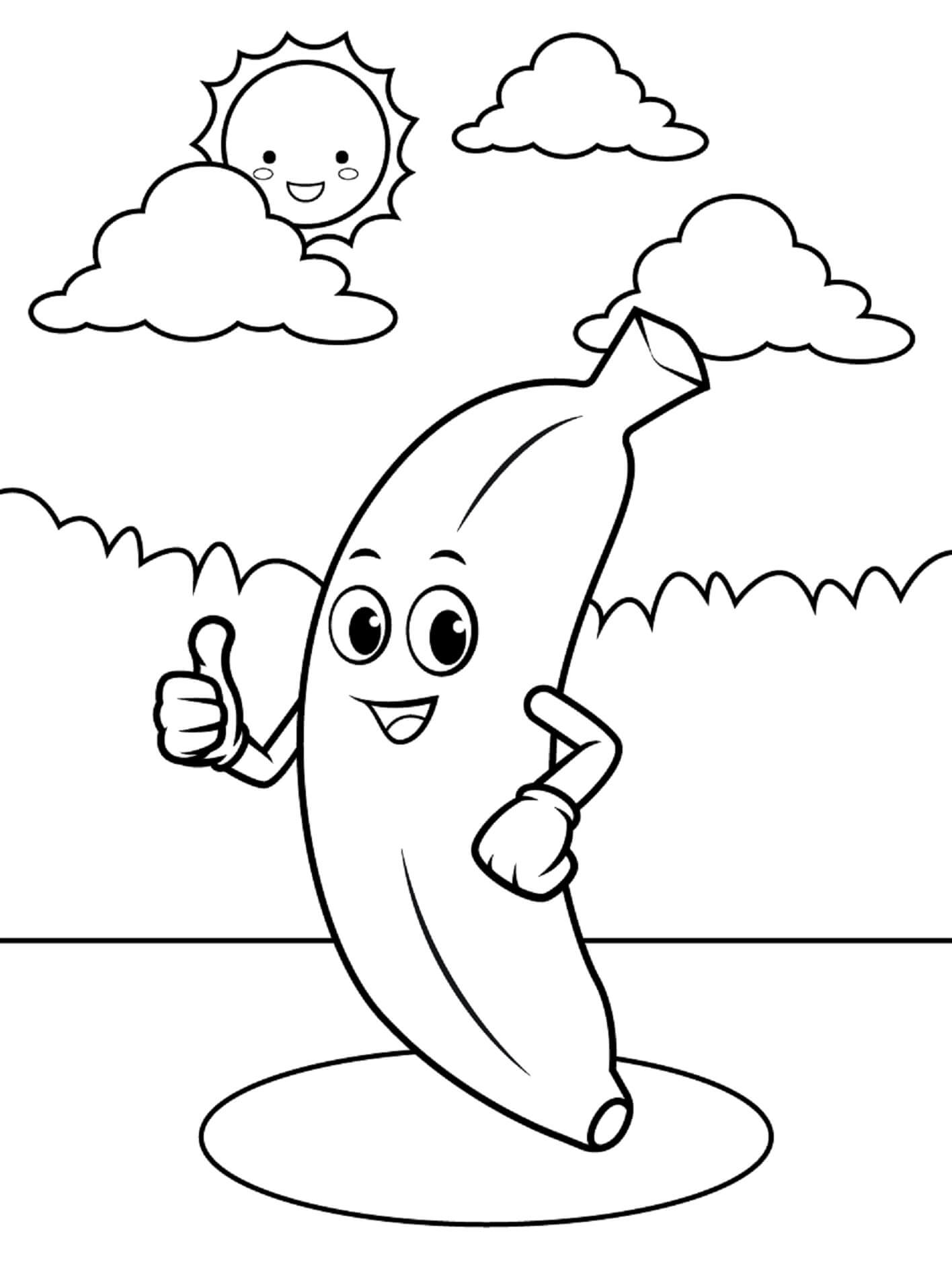 banana coloring page