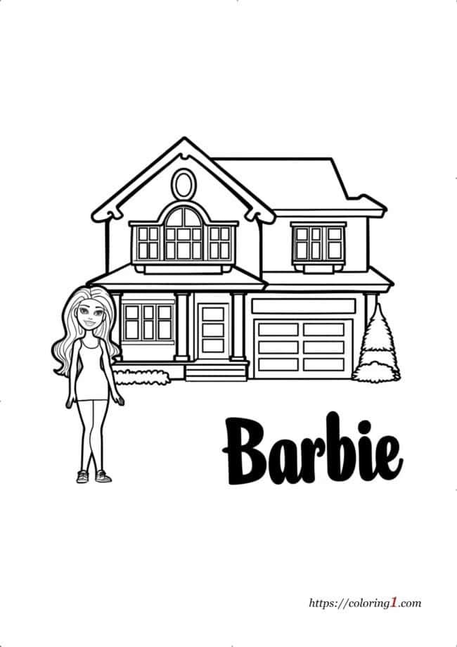 Barbie House Coloring Page 2 Free Coloring Sheets 2024