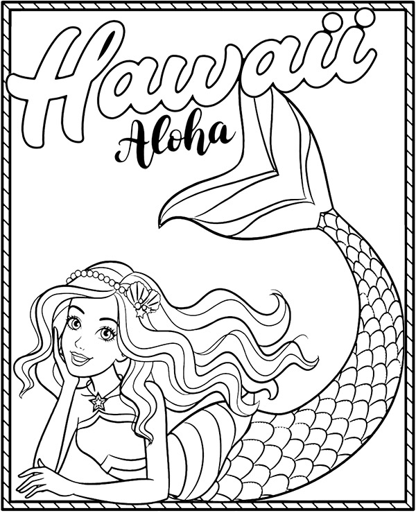 mermaid coloring pages print