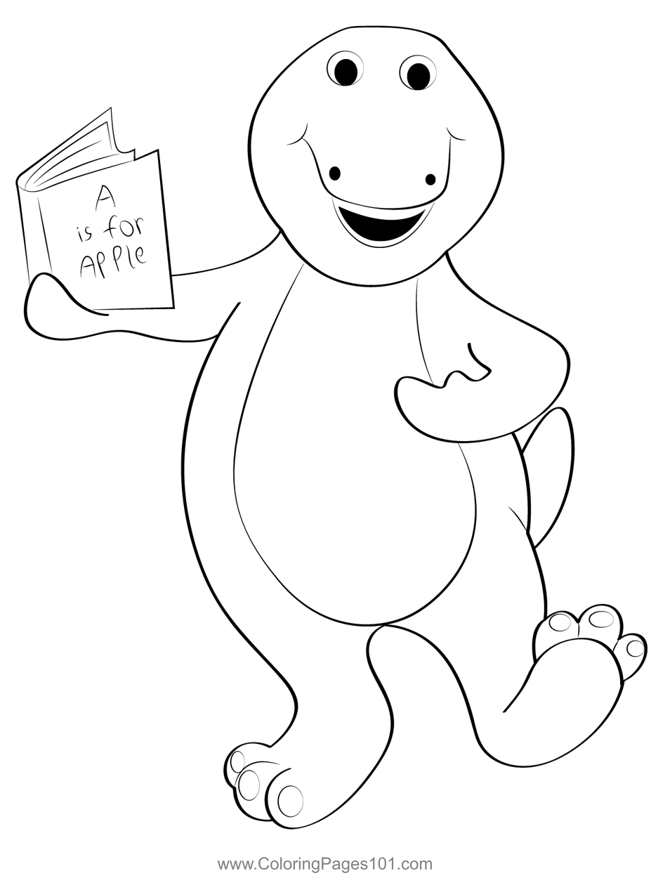 Barney Having Book Coloring Page For Kids Free Barney Friends Barney Having Book Coloring Page For Kids Free Barney Friends