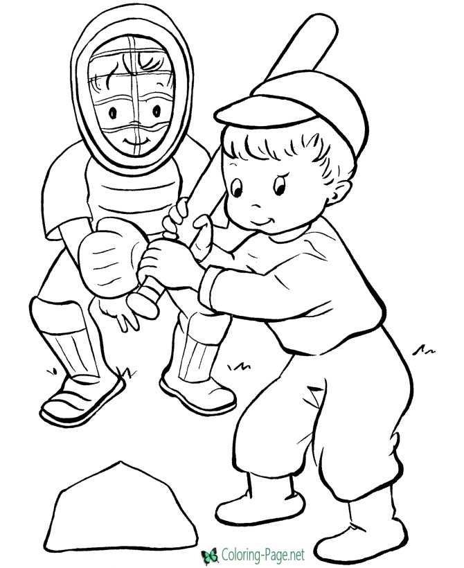 baseball coloring page