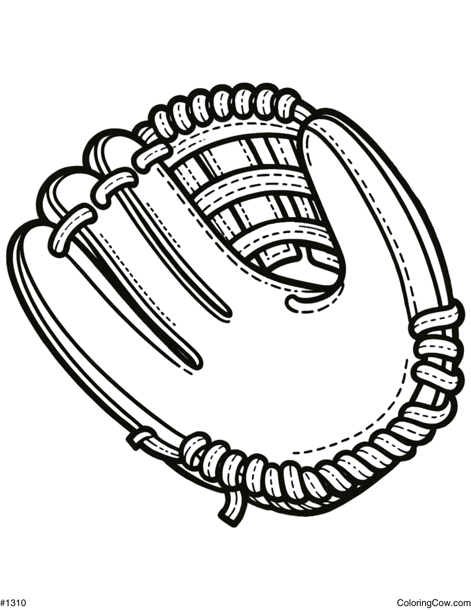 Baseball Glove Coloring Page