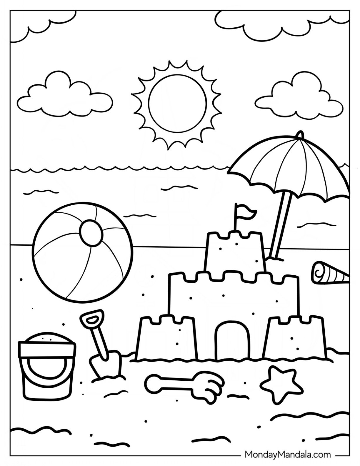 Beach Coloring Page