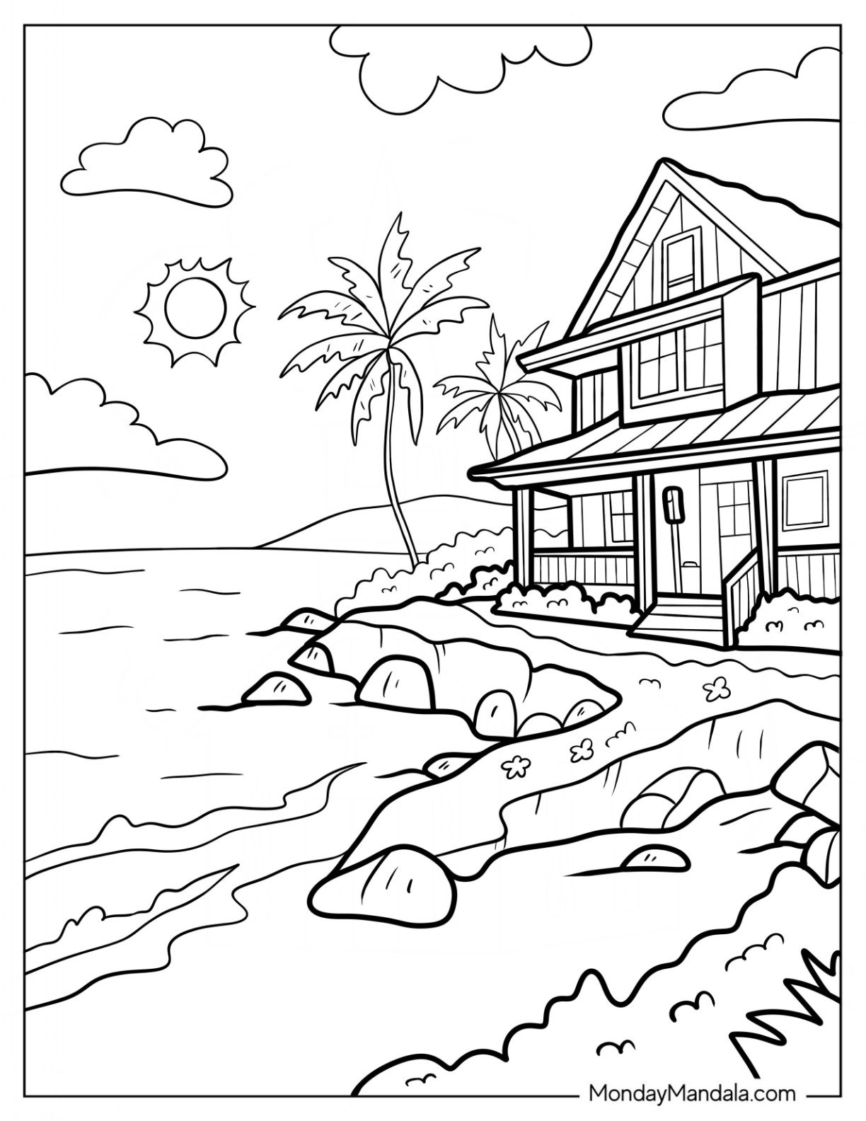 Beach Coloring Pages Beach Coloring Pages