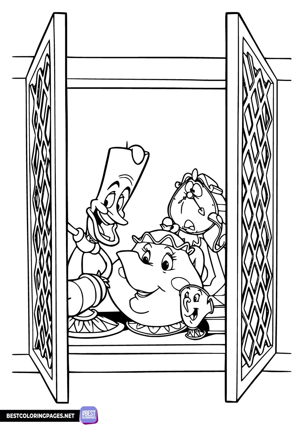 Beauty And The Beast Coloring Page Free Printable Coloring Pages
