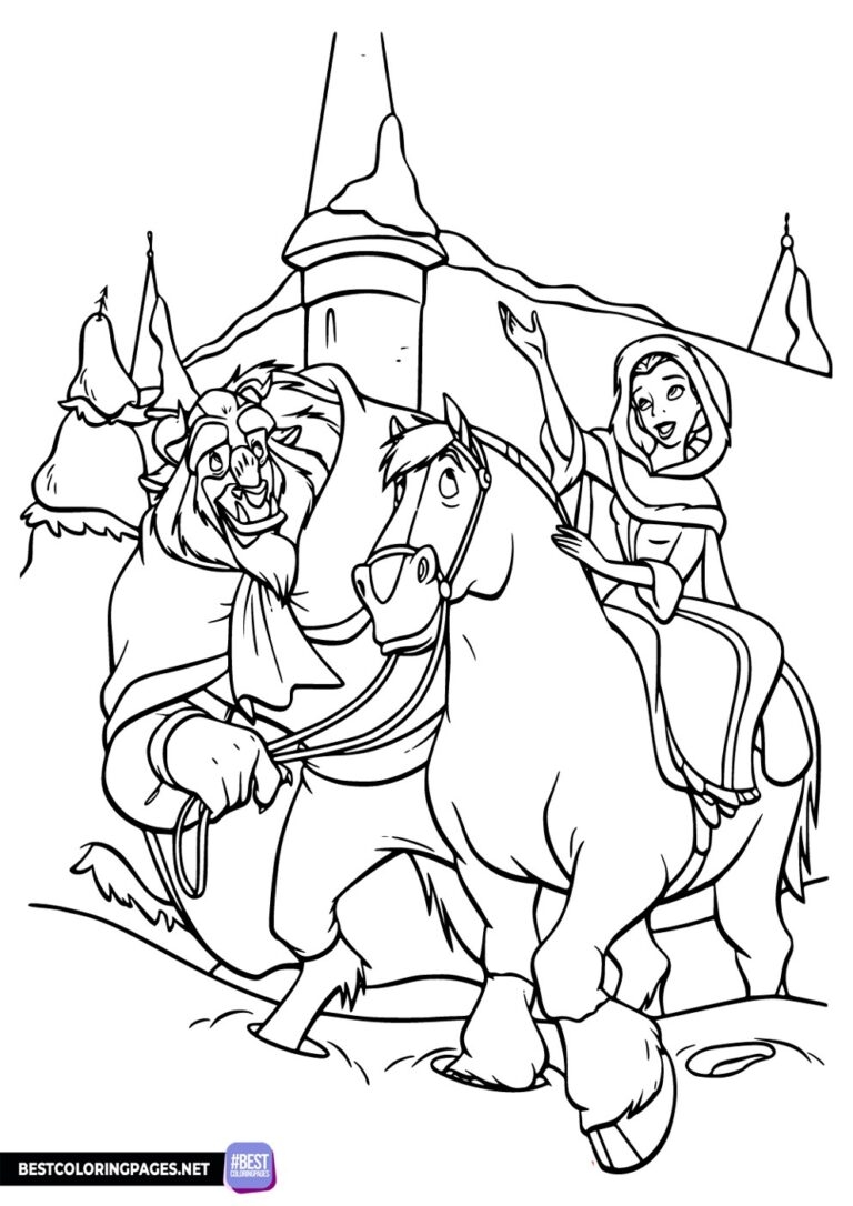 beauty and the beast coloring pages