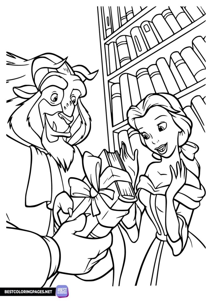Beauty And The Beast Coloring Page Free Printable Coloring Pages