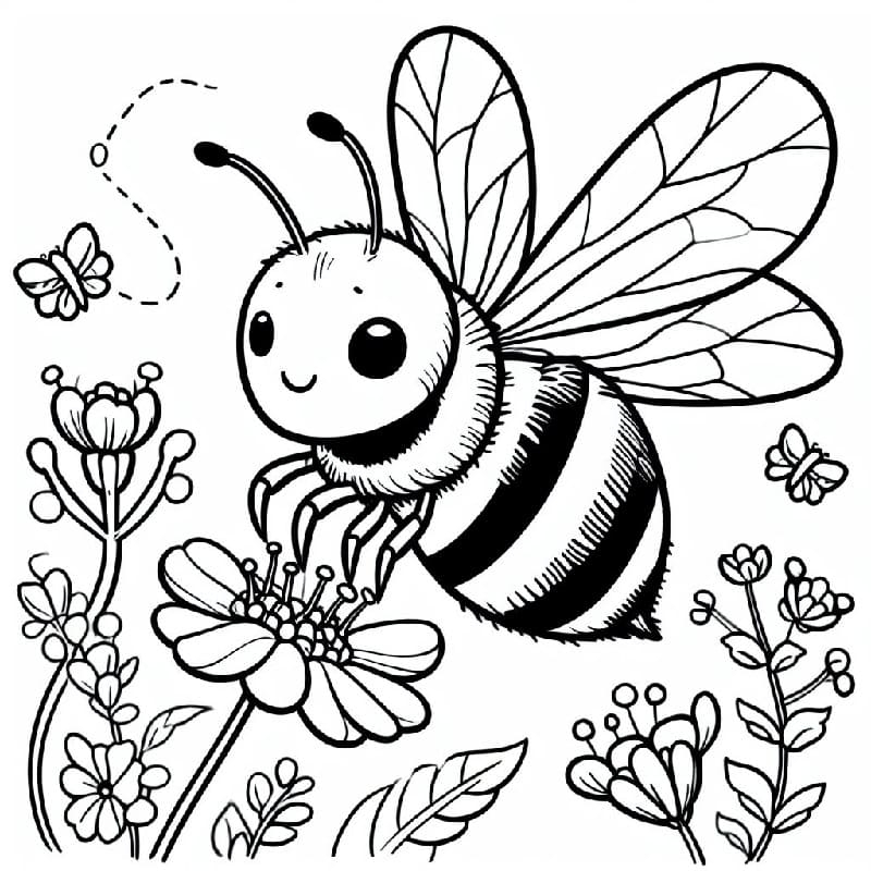 Bee Coloring Page Printable