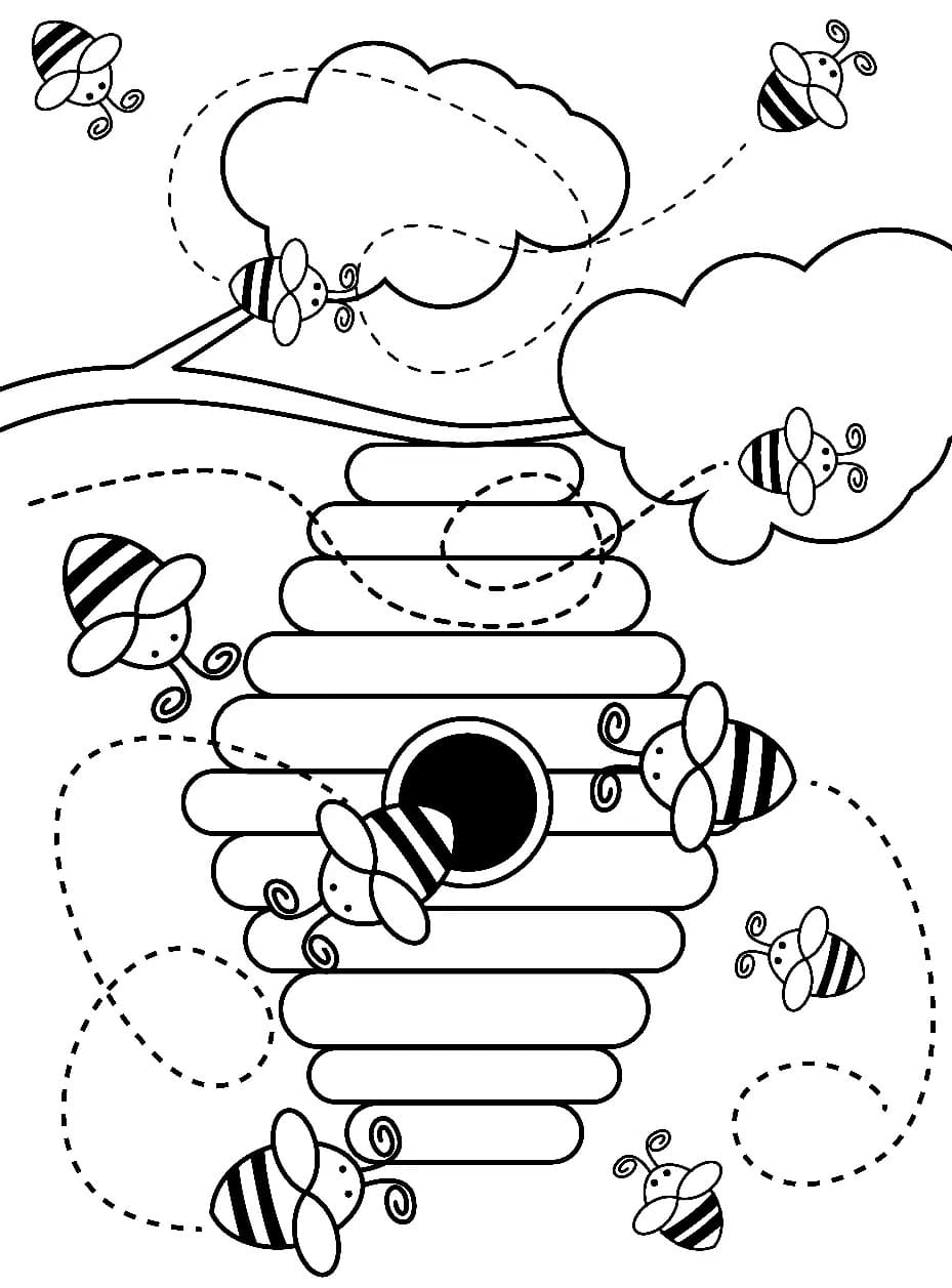 bees coloring pages