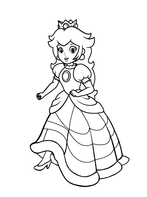 Best Princess Peach Coloring Page
