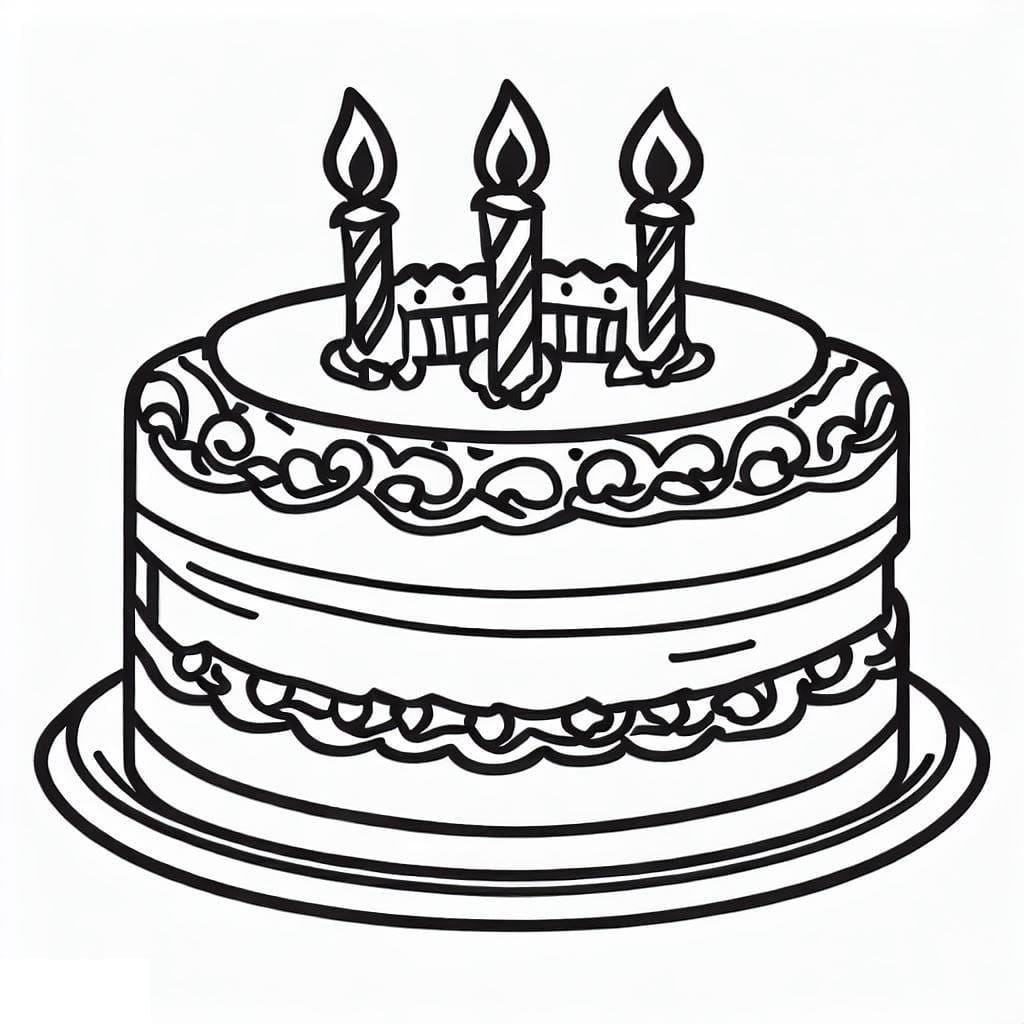 birthday cake coloring page