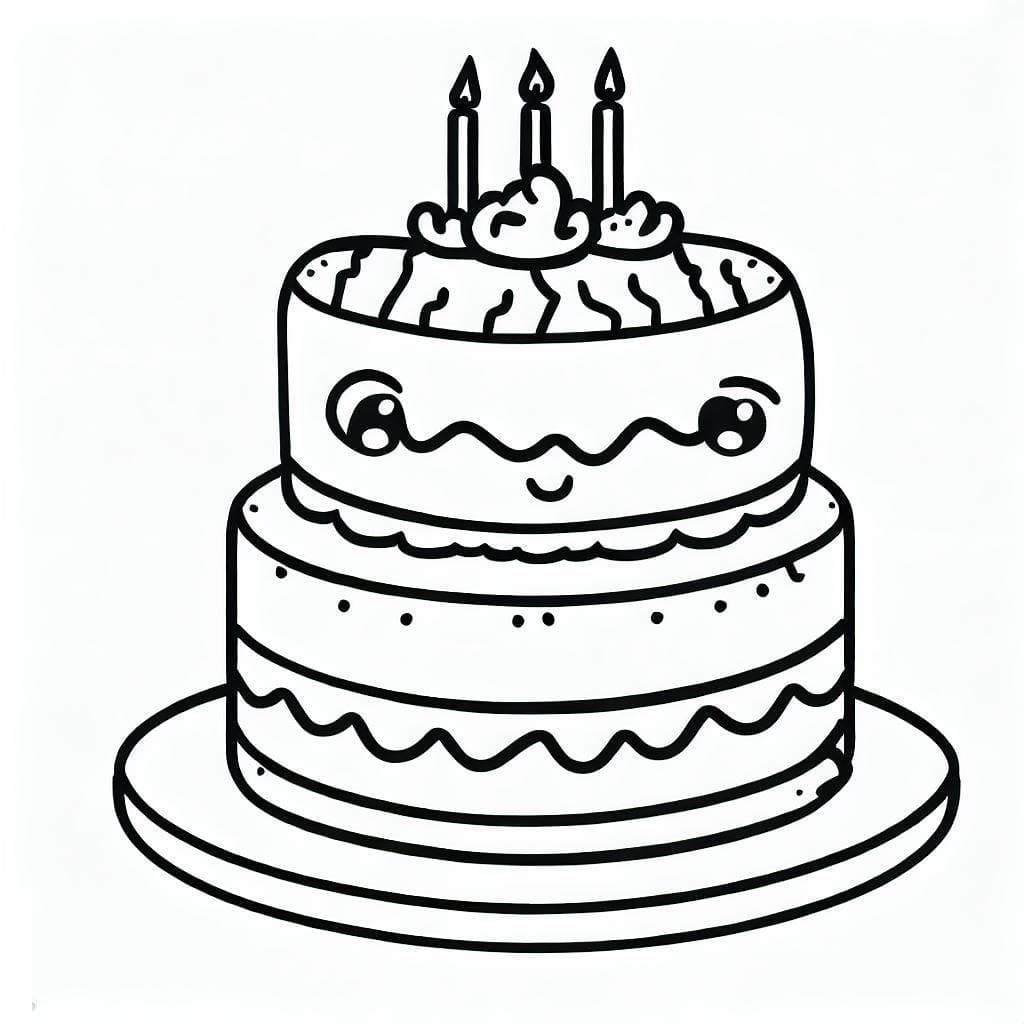 Birthday Cake Coloring Pages ColoringLib