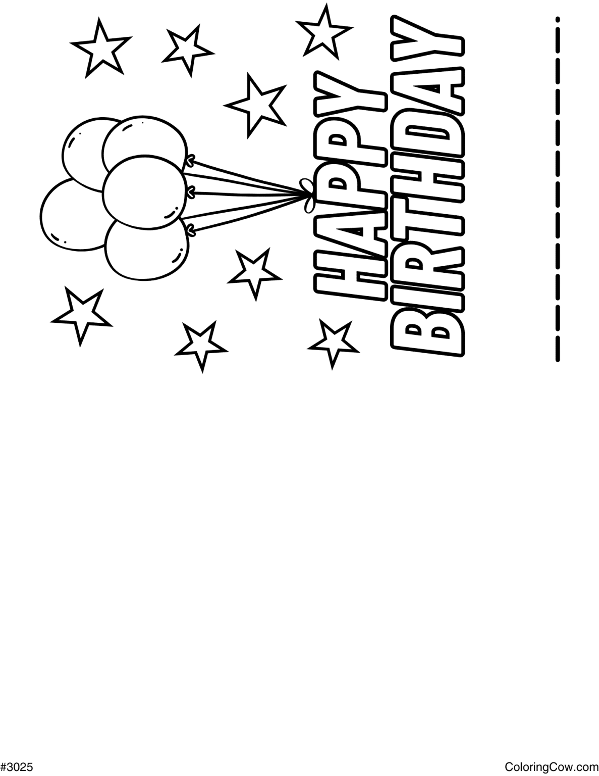 Birthday Card Coloring Page