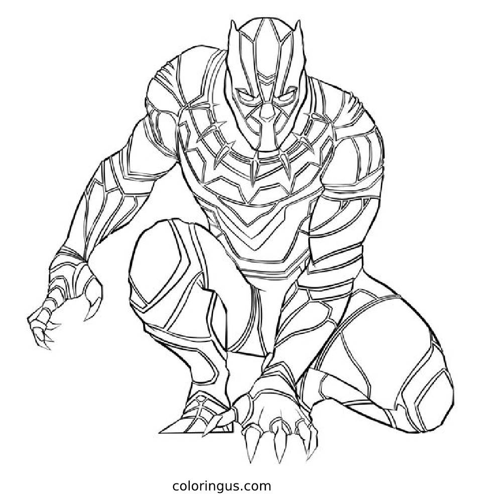 Black Panther Coloring Pages Free Printable PDF