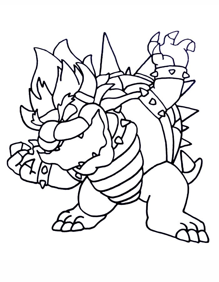 Bowser Coloring Pages Free Printable PDF