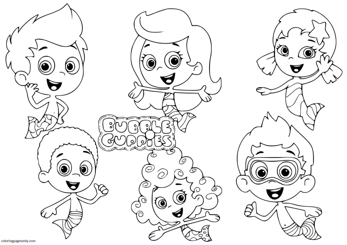 Bubble Guppies Color Pages