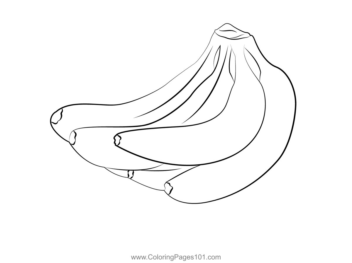Bunch Bananas Coloring Page For Kids Free Banana Printable Coloring 