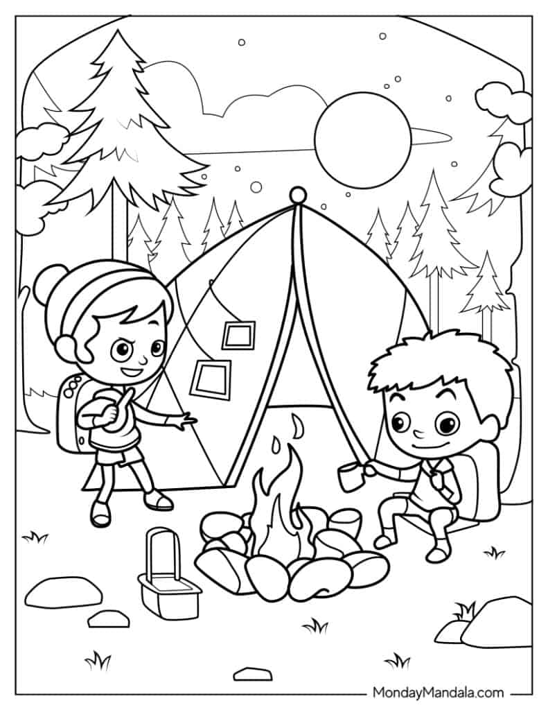 Camping Color Pages Camping Color Pages