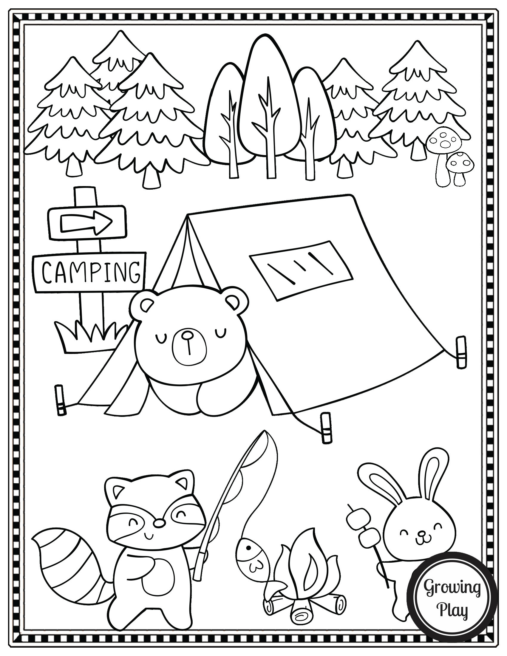 Camping Color Pages Camping Color Pages