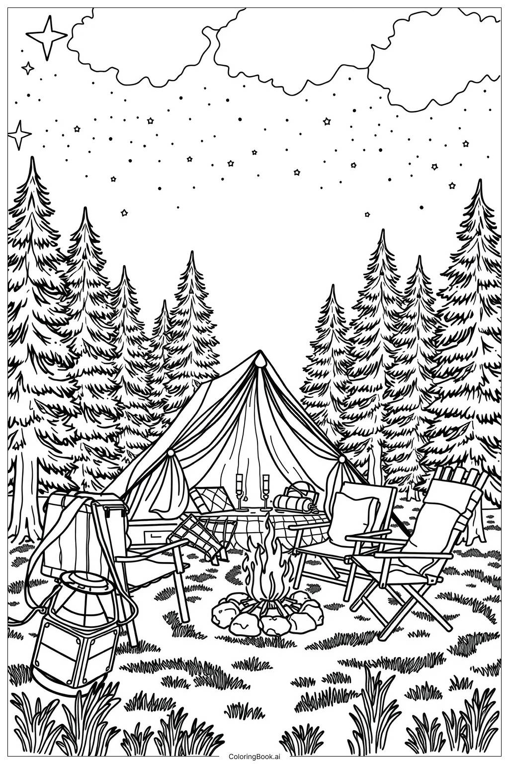 Camping Color Pages