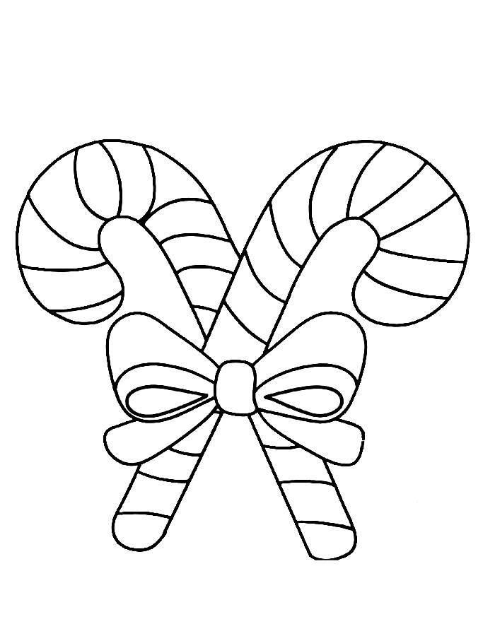 Candy Cane Coloring Pages Free Printable PDF